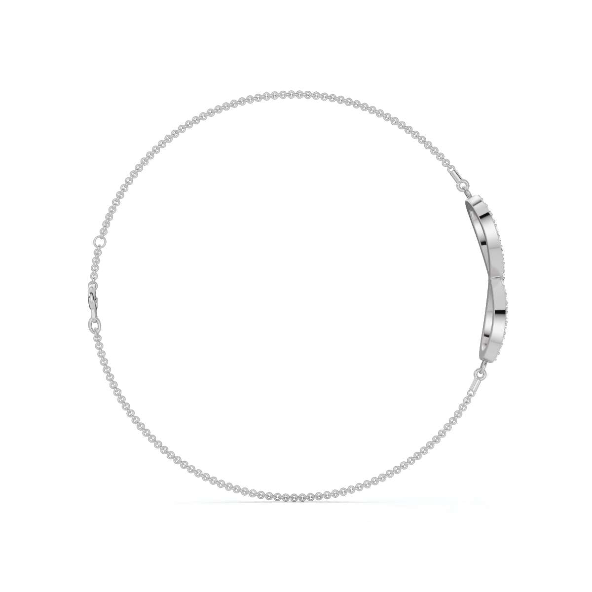 The Infinite Line: 0.38 CTW Round Lab-Grown Diamond Crossover Figure-8 Bracelet 14K-18K Gold/Platinum