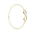 The Infinite Line: 0.38 CTW Round Lab-Grown Diamond Crossover Figure-8 Bracelet 14K-18K Gold/Platinum