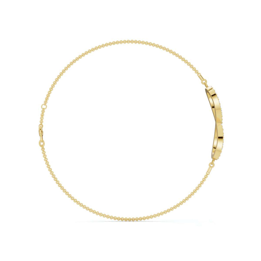 The Infinite Line: 0.38 CTW Round Lab-Grown Diamond Crossover Figure-8 Bracelet 14K-18K Gold/Platinum