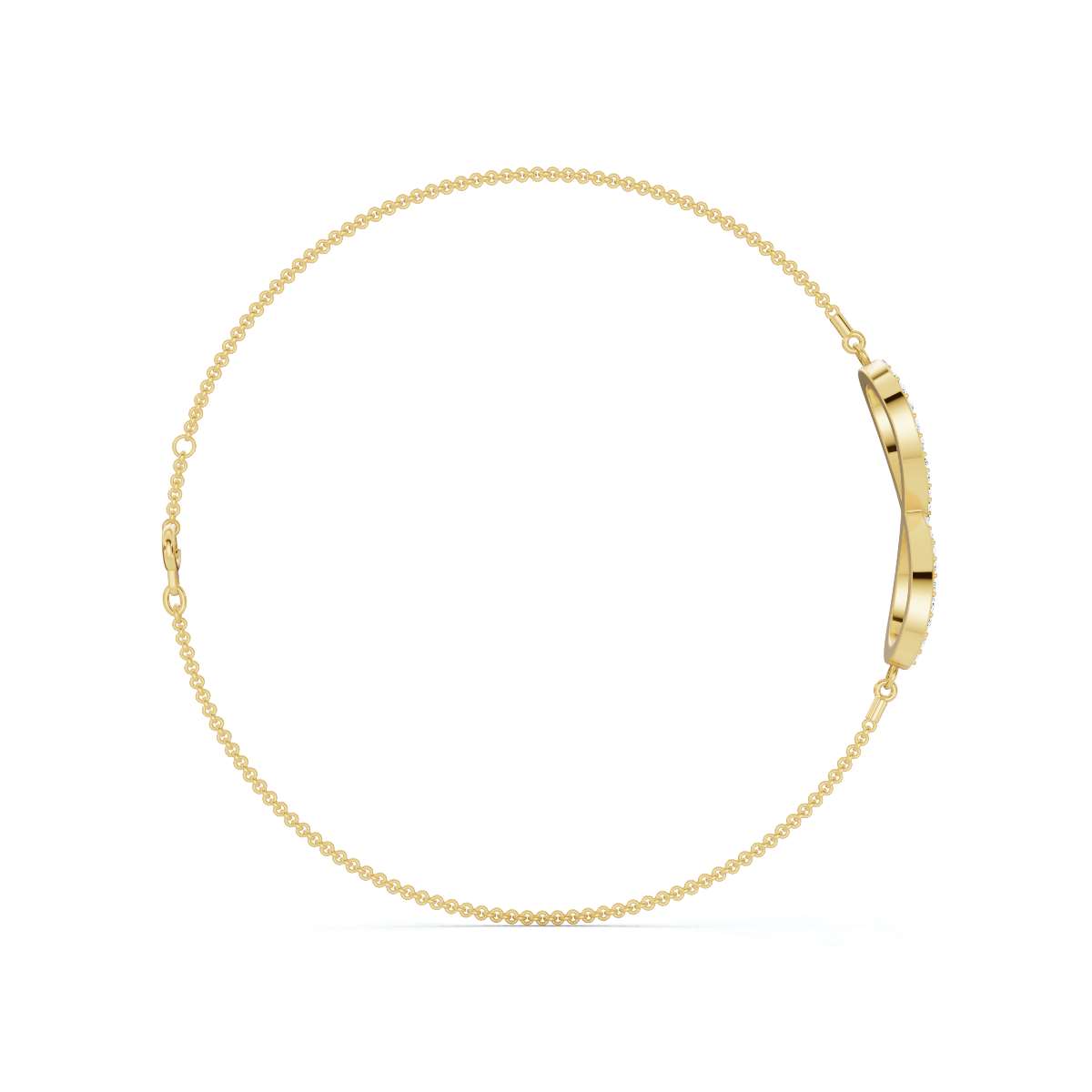 The Infinite Line: 0.38 CTW Round Lab-Grown Diamond Crossover Figure-8 Bracelet 14K-18K Gold/Platinum
