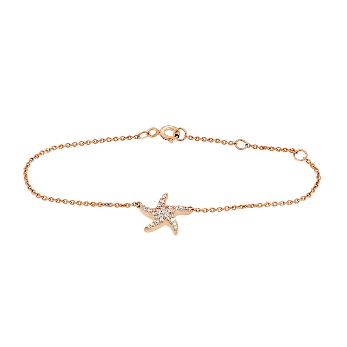 The Marina Starfish: 0.367 CTW Round Lab-Grown Diamond Coastal Bracelet 14K Gold