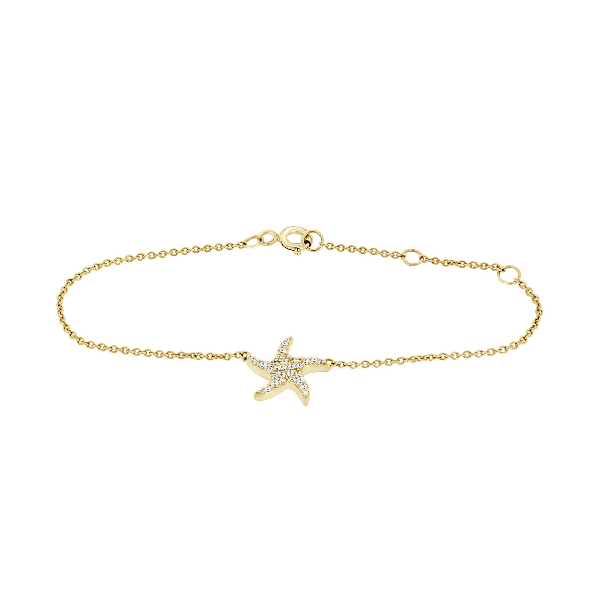 The Marina Starfish: 0.367 CTW Round Lab-Grown Diamond Coastal Bracelet 14K Gold