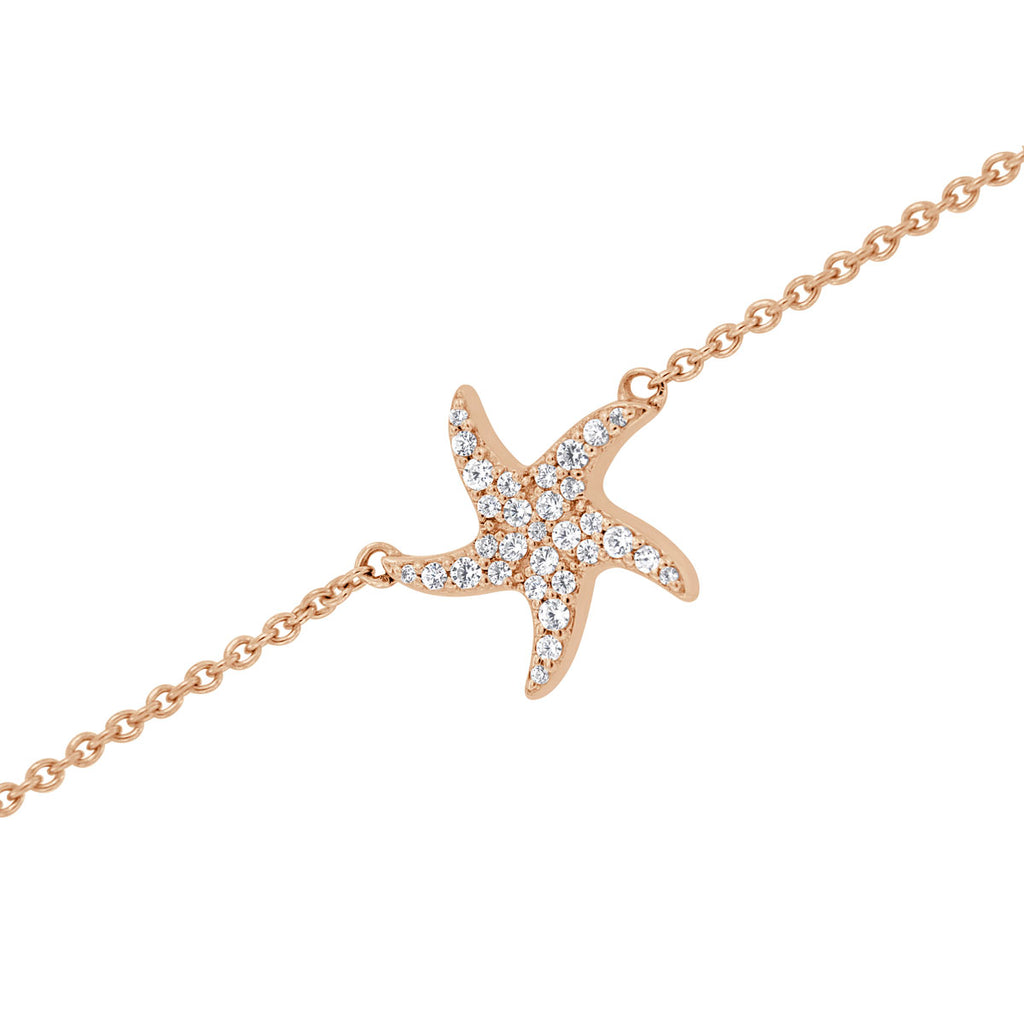 The Marina Starfish: 0.367 CTW Round Lab-Grown Diamond Coastal Bracelet 14K Gold