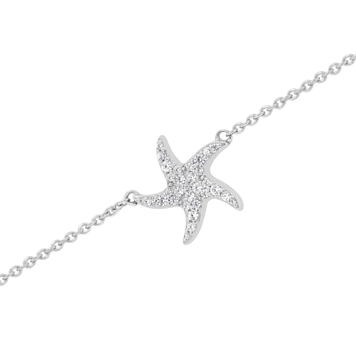 The Marina Starfish: 0.367 CTW Round Lab-Grown Diamond Coastal Bracelet 14K Gold