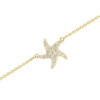 The Marina Starfish: 0.367 CTW Round Lab-Grown Diamond Coastal Bracelet 14K Gold