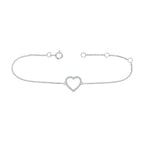 The Valentina Charm: 0.13 CTW Round Lab-Grown Diamond Silhouette Heart Bracelet 18K Gold