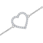 The Valentina Charm: 0.13 CTW Round Lab-Grown Diamond Silhouette Heart Bracelet 18K Gold