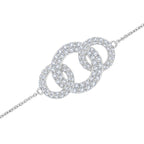 The Trinity Loop: 0.71 CTW Round Lab-Grown Diamond Interlocking Trio Bracelet 18K Gold