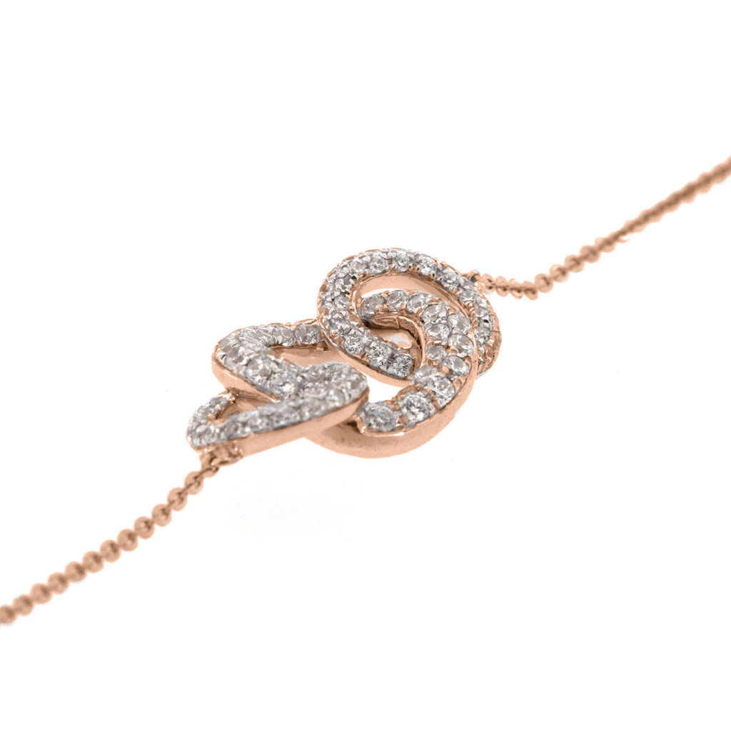 The Trinity Loop: 0.71 CTW Round Lab-Grown Diamond Interlocking Trio Bracelet 18K Gold