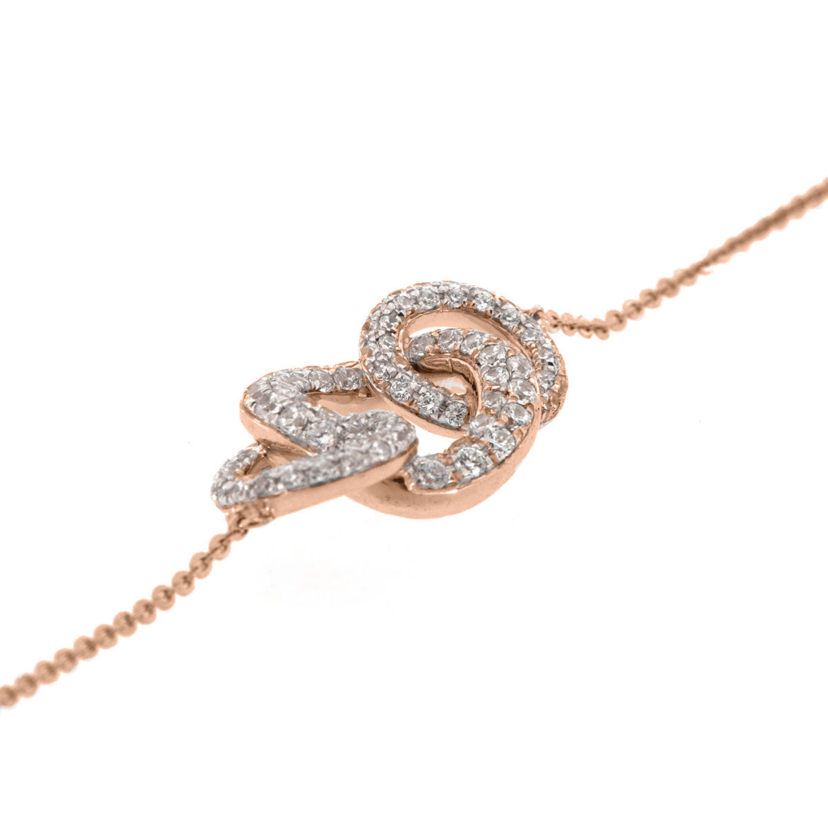The Trinity Loop: 0.71 CTW Round Lab-Grown Diamond Interlocking Trio Bracelet 18K Gold