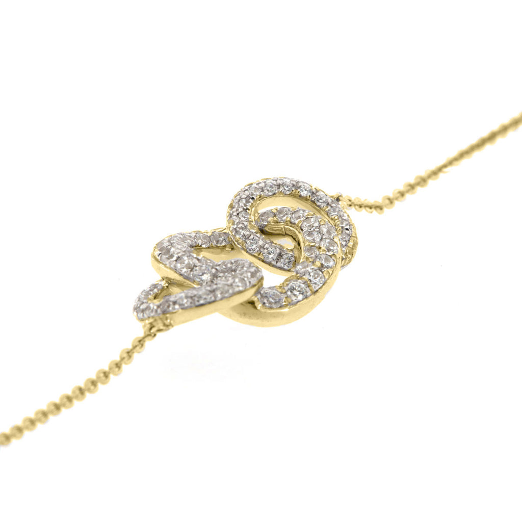 The Trinity Loop: 0.71 CTW Round Lab-Grown Diamond Interlocking Trio Bracelet 18K Gold