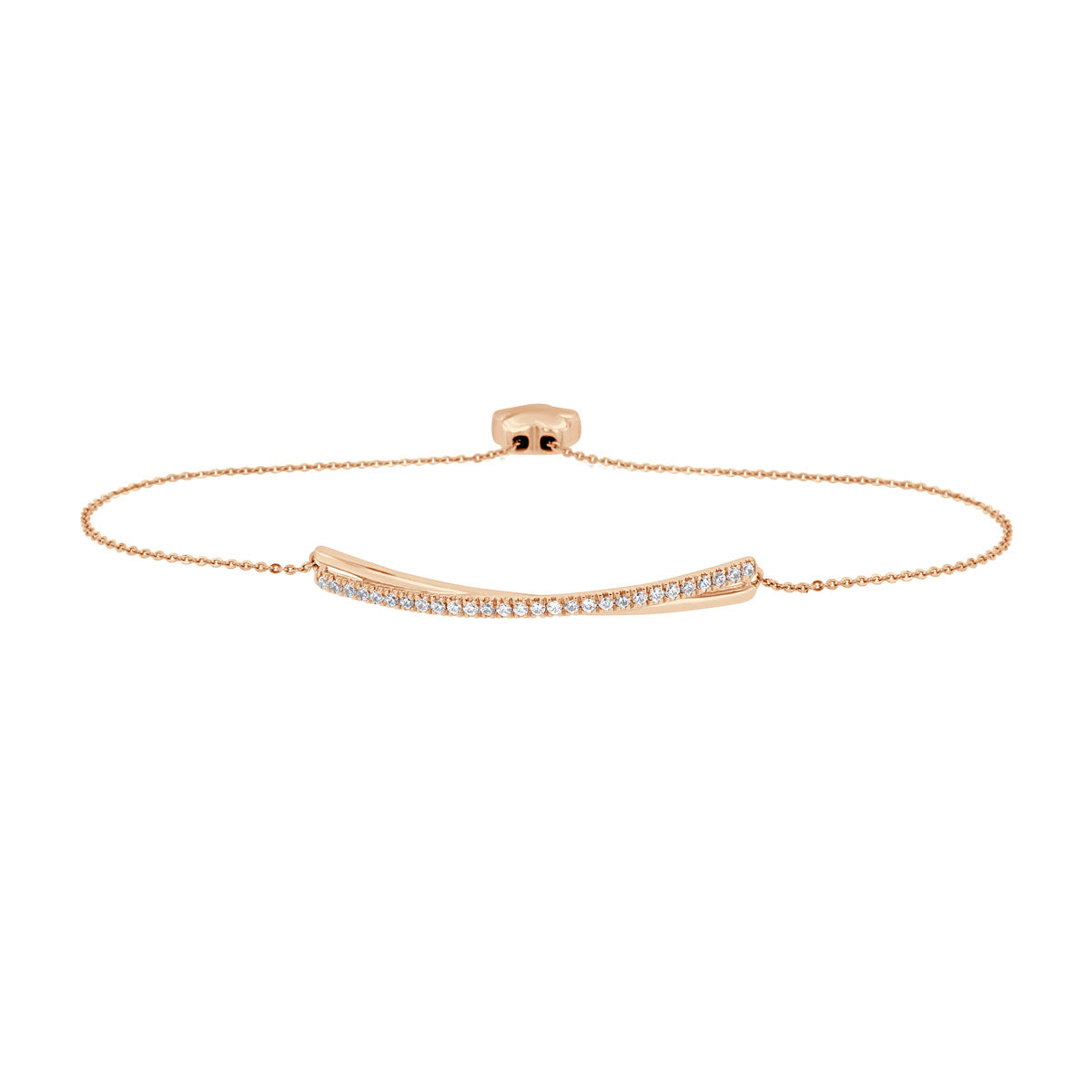 The Seraphina Slide: 0.35 CTW Round Lab-Grown Diamond Crisscross Bar Bracelet 18K Gold