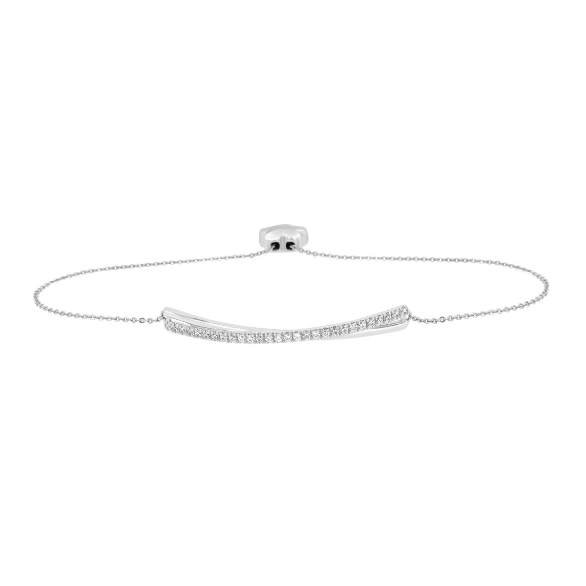 The Seraphina Slide: 0.35 CTW Round Lab-Grown Diamond Crisscross Bar Bracelet 18K Gold