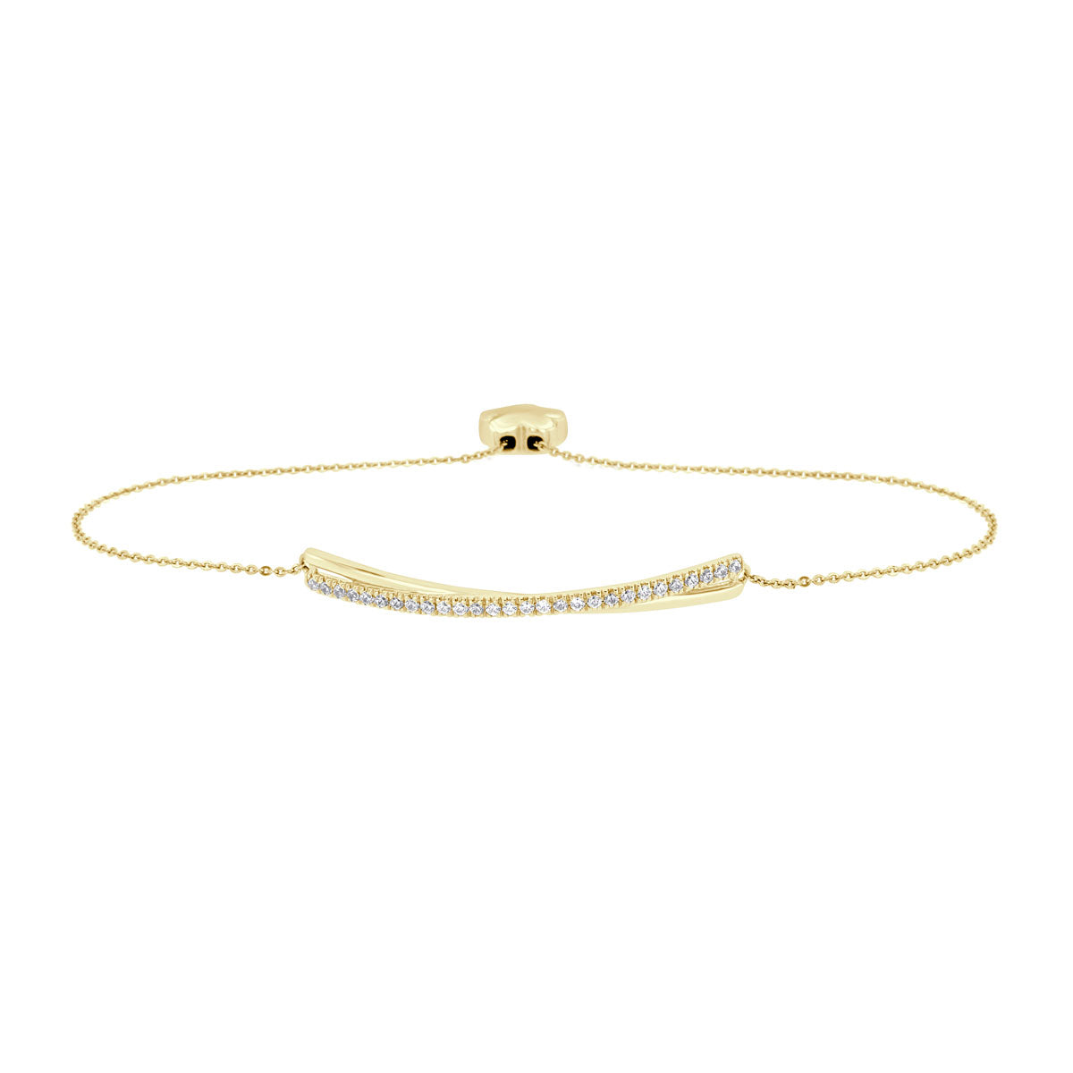The Seraphina Slide: 0.35 CTW Round Lab-Grown Diamond Crisscross Bar Bracelet 18K Gold