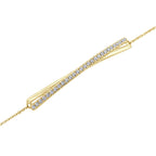 The Seraphina Slide: 0.35 CTW Round Lab-Grown Diamond Crisscross Bar Bracelet 18K Gold