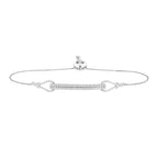 The Lumina Bolo: 0.58 CTW Round Lab-Grown Diamond Parallel Bar Adjustable Bracelet 18K Gold