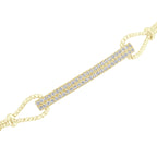 The Lumina Bolo: 0.58 CTW Round Lab-Grown Diamond Parallel Bar Adjustable Bracelet 18K Gold