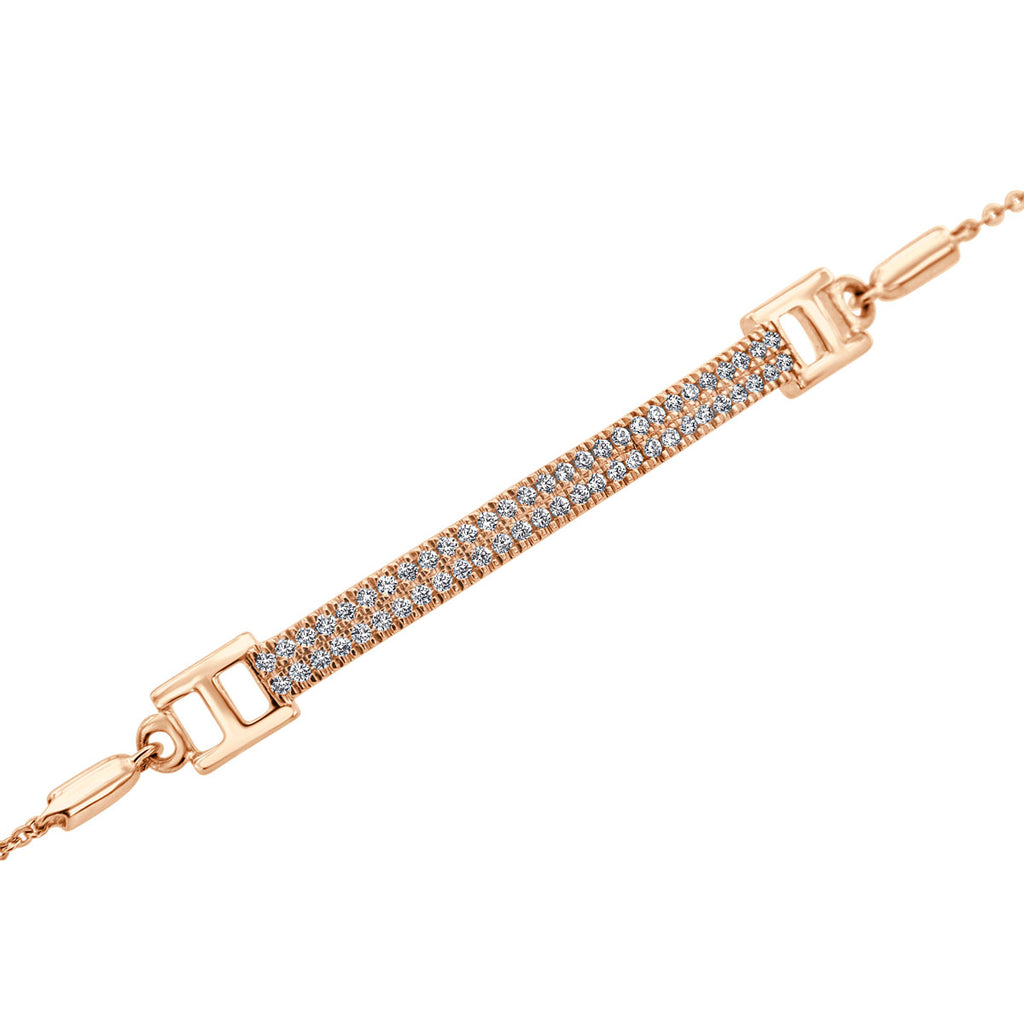 The Parallel Bar: 0.48 CTW Dual-Row Lab-Grown Diamond Adjustable Statement Bracelet 18K Gold
