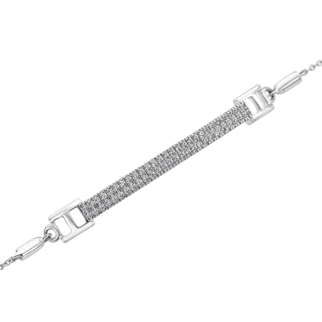 The Parallel Bar: 0.48 CTW Dual-Row Lab-Grown Diamond Adjustable Statement Bracelet 18K Gold