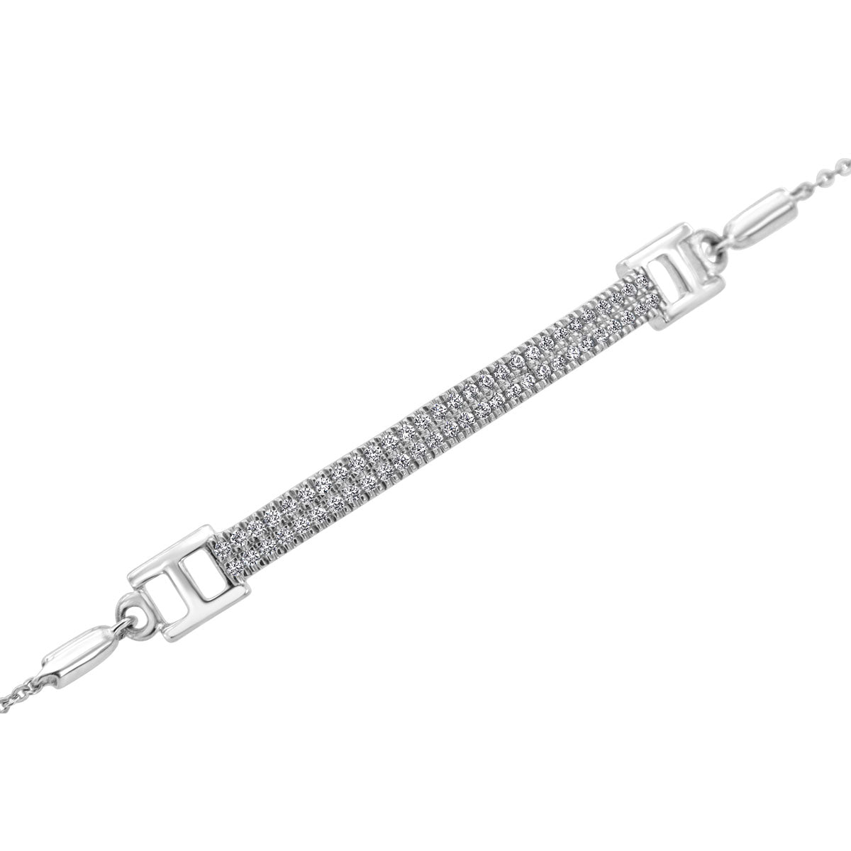 The Parallel Bar: 0.48 CTW Dual-Row Lab-Grown Diamond Adjustable Statement Bracelet 18K Gold
