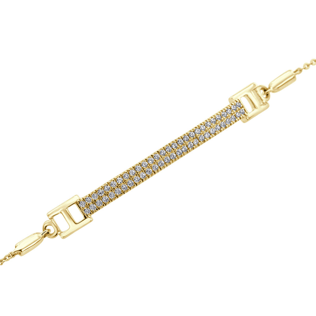 The Parallel Bar: 0.48 CTW Dual-Row Lab-Grown Diamond Adjustable Statement Bracelet 18K Gold