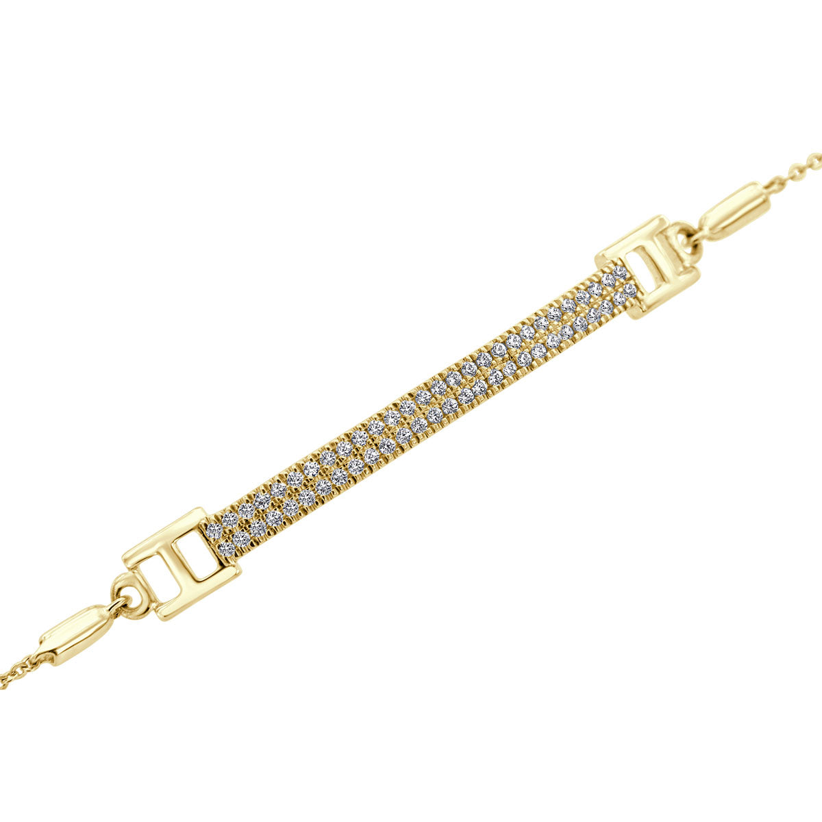 The Parallel Bar: 0.48 CTW Dual-Row Lab-Grown Diamond Adjustable Statement Bracelet 18K Gold