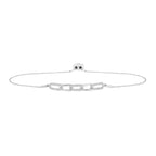 The Harlow Link: 0.31 CTW Round Lab-Grown Diamond Elongated Paperclip Adjustable Bracelet 14K Gold