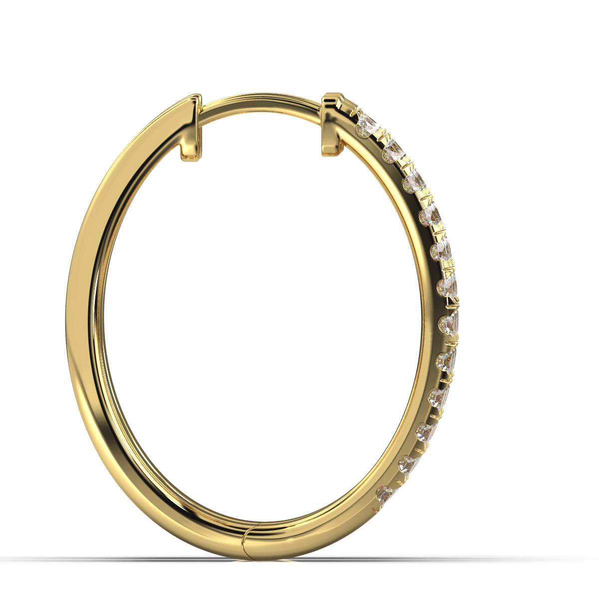 The Trinity Pavé Hoop: 1.22 CTW Wide Multi-Row Lab Diamond Huggies 14K-18K Gold/Platinum