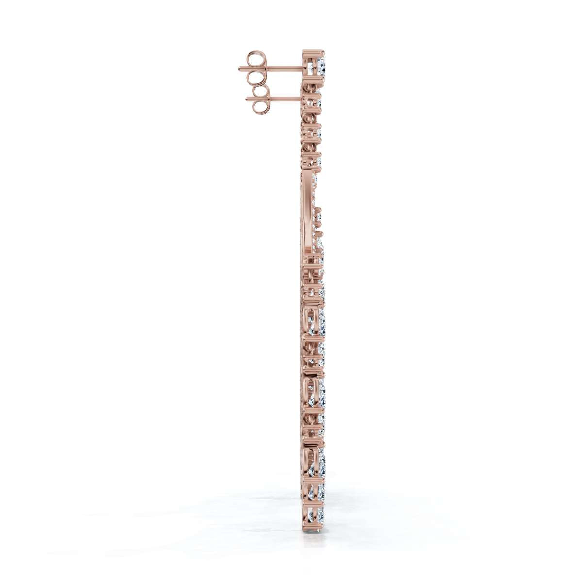 The Grand Deluge: 10.63 CTW Cascading Pear & Round Diamond Fringe Chandeliers 14K-18K Gold/Platinum