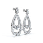The Grand Tier: 8.36 CTW Nested Pear & Round Diamond Statement Chandelier Earrings 14K-18K Diamond/Platinum