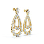 The Grand Tier: 8.36 CTW Nested Pear & Round Diamond Statement Chandelier Earrings 14K-18K Diamond/Platinum