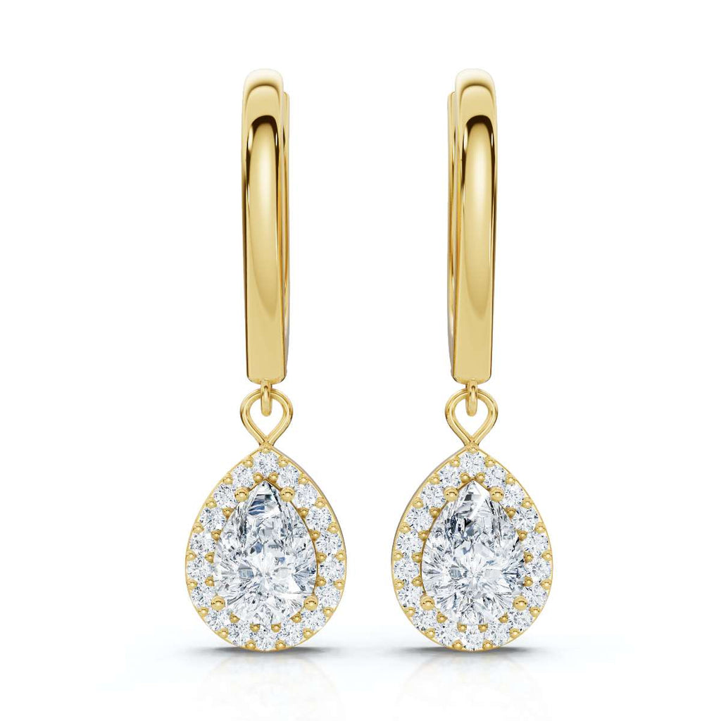 18K Yellow Gold Halo Lab Grown Diamond Earring (1 2/3 ct. tw)