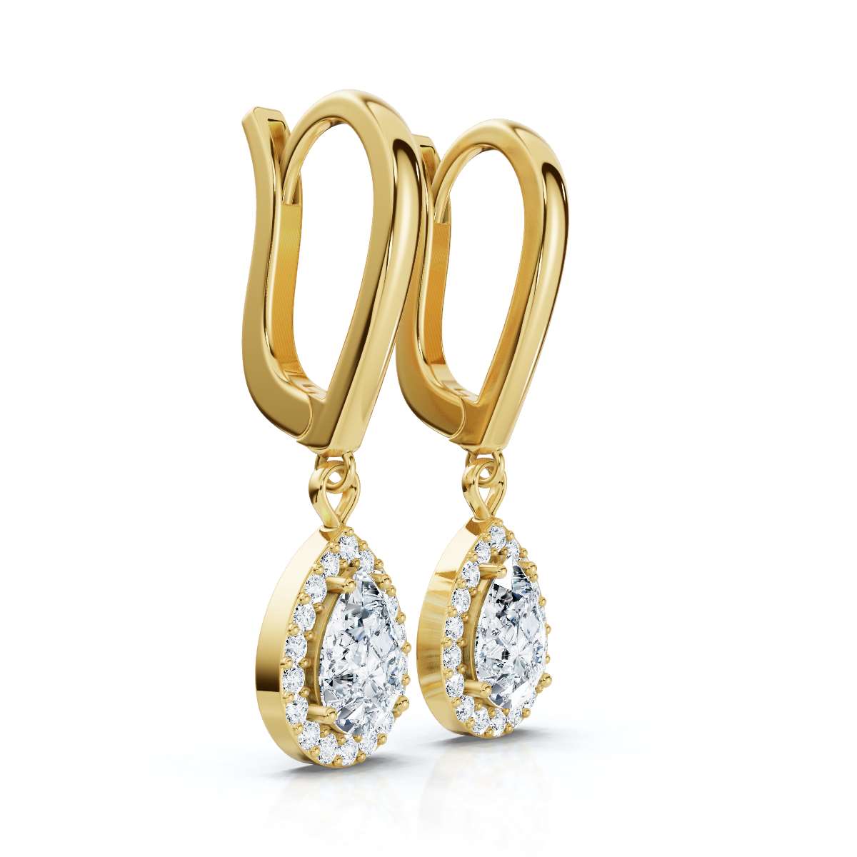 18K Yellow Gold Halo Lab Grown Diamond Earring (1 2/3 ct. tw)