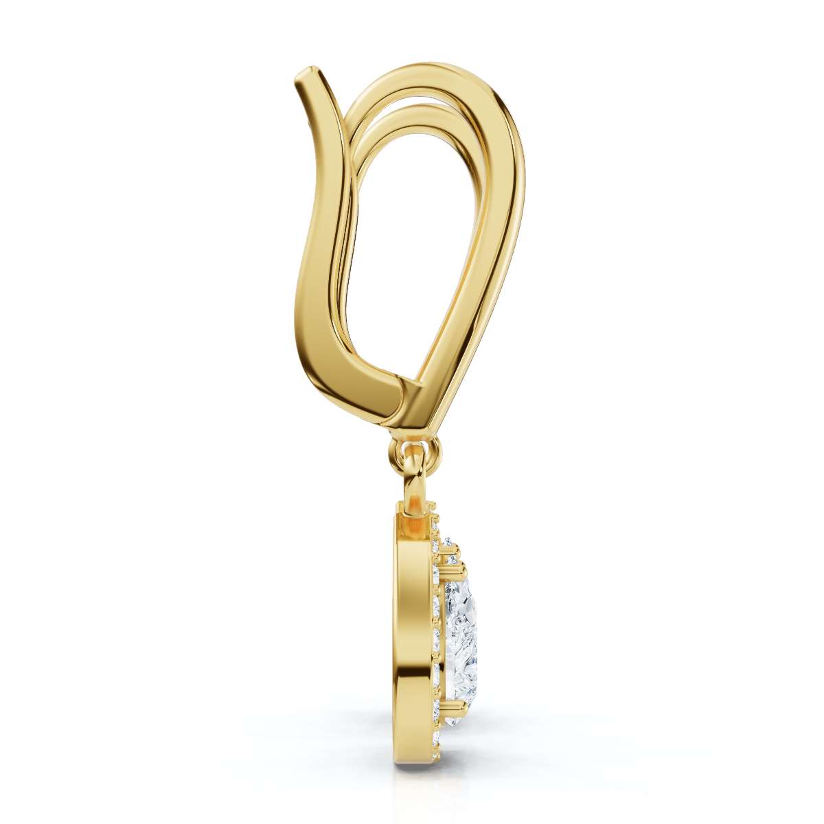 18K Yellow Gold Halo Lab Grown Diamond Earring (1 2/3 ct. tw)