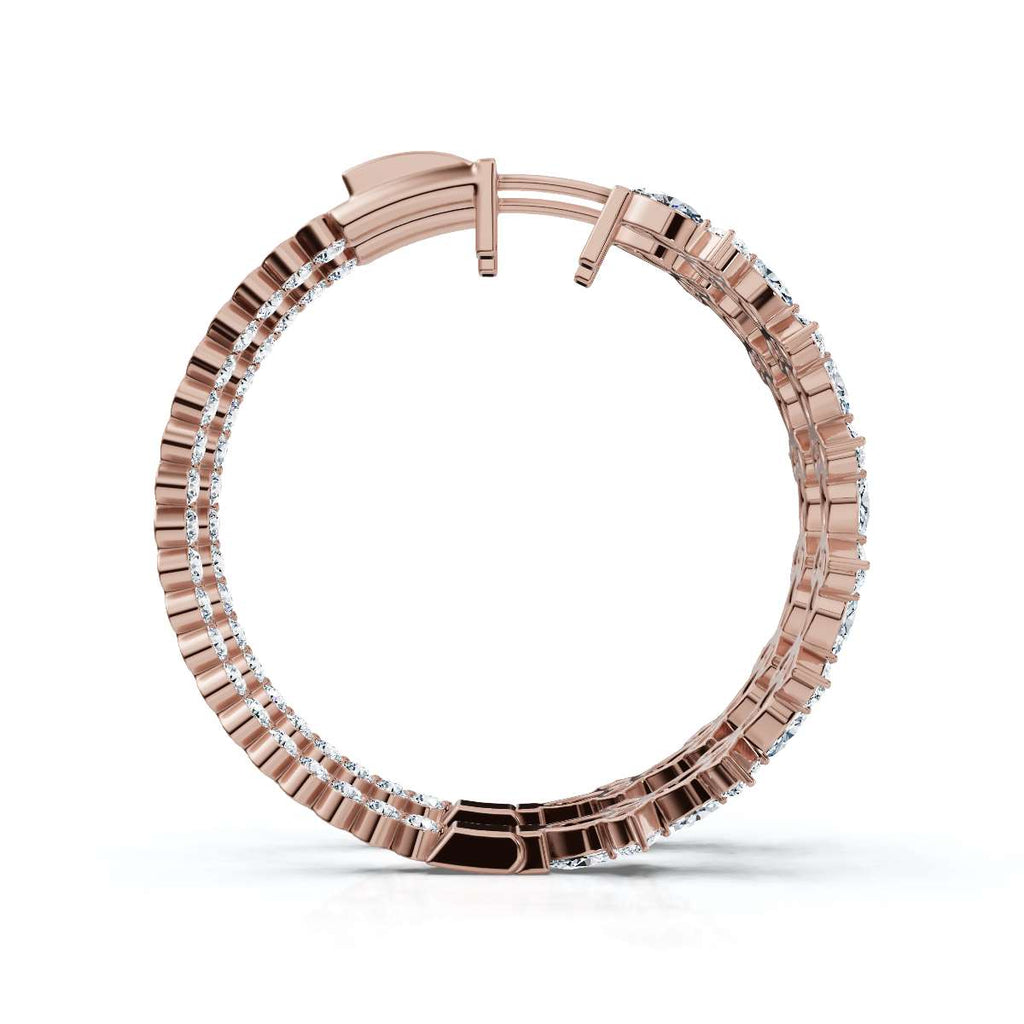 The Kaleidoscope Hoop: 7.84 CTW Mixed-Cut Inside-Out Lab-Grown Diamond Statement Hoops 14K-18K Gold/Platinum