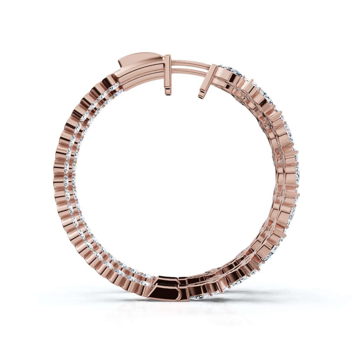 The Kaleidoscope Hoop: 7.84 CTW Mixed-Cut Inside-Out Lab-Grown Diamond Statement Hoops 14K-18K Gold/Platinum
