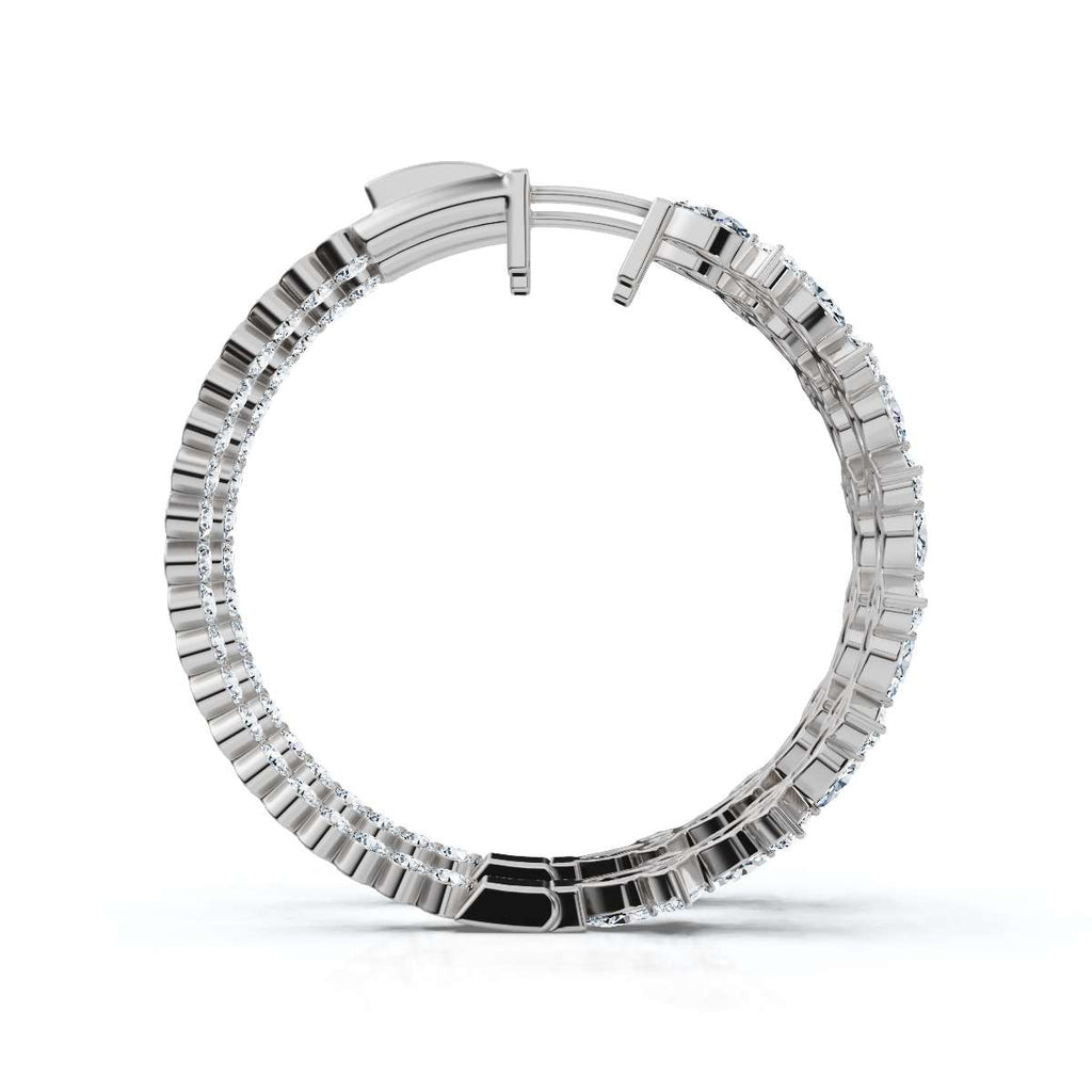 The Kaleidoscope Hoop: 7.84 CTW Mixed-Cut Inside-Out Lab-Grown Diamond Statement Hoops 14K-18K Gold/Platinum