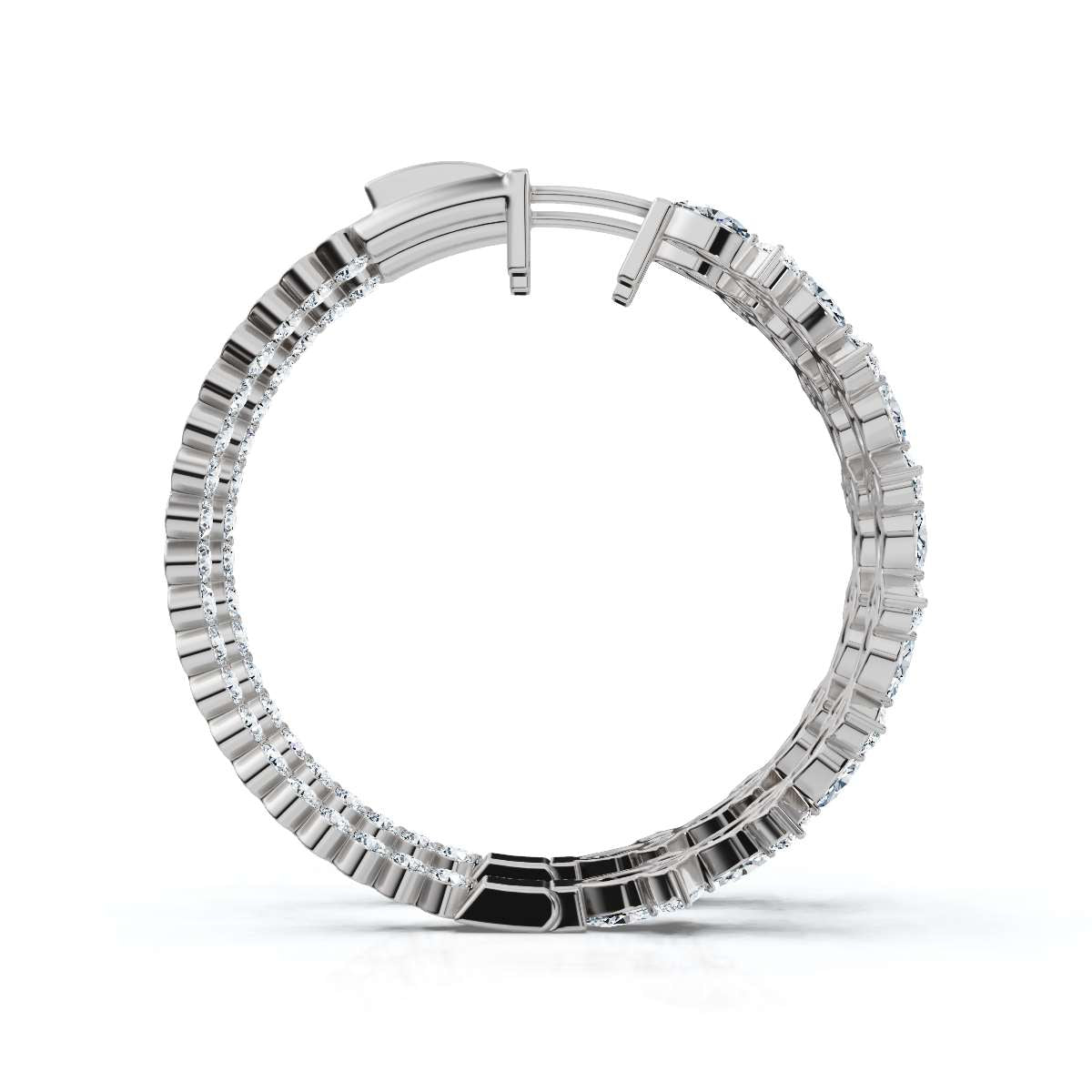 The Kaleidoscope Hoop: 7.84 CTW Mixed-Cut Inside-Out Lab-Grown Diamond Statement Hoops 14K-18K Gold/Platinum