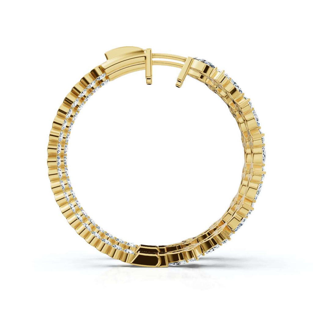 The Kaleidoscope Hoop: 7.84 CTW Mixed-Cut Inside-Out Lab-Grown Diamond Statement Hoops 14K-18K Gold/Platinum