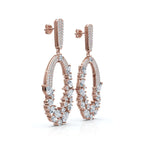 The Cluster Vine: 8.12 CTW Asymmetric Mixed-Cut Diamond Statement Chandelier Earrings 14K-18K Gold/Platinum