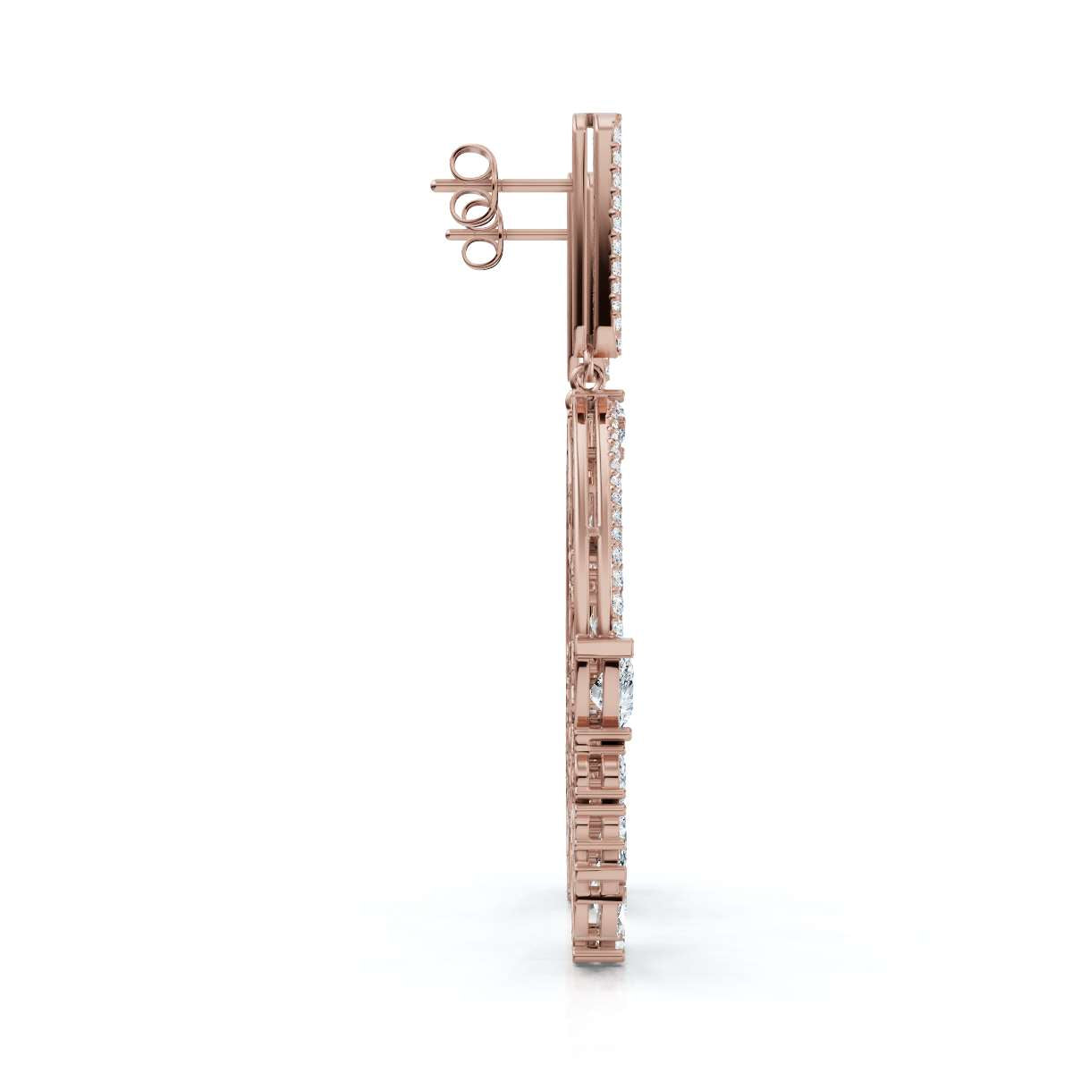 The Cluster Vine: 8.12 CTW Asymmetric Mixed-Cut Diamond Statement Chandelier Earrings 14K-18K Gold/Platinum