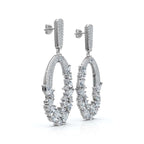 The Cluster Vine: 8.12 CTW Asymmetric Mixed-Cut Diamond Statement Chandelier Earrings 14K-18K Gold/Platinum