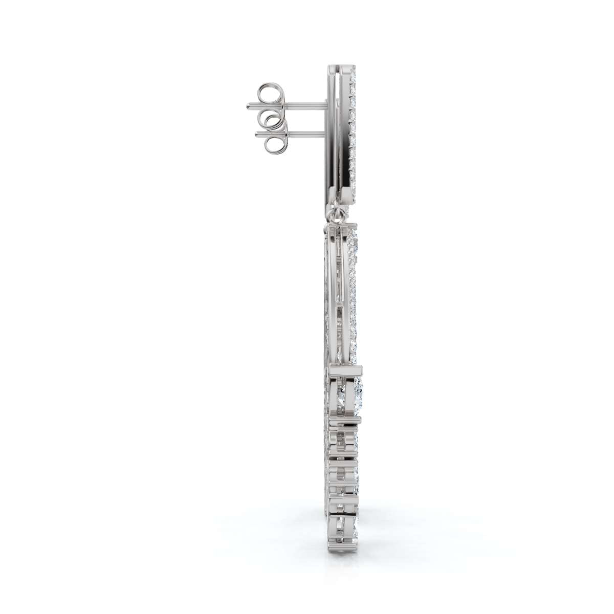 The Cluster Vine: 8.12 CTW Asymmetric Mixed-Cut Diamond Statement Chandelier Earrings 14K-18K Gold/Platinum