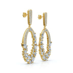The Cluster Vine: 8.12 CTW Asymmetric Mixed-Cut Diamond Statement Chandelier Earrings 14K-18K Gold/Platinum