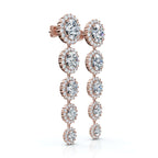 The Grand Tier: 11.77 CTW Graduated Diamond Classic Halo Statement Drops 14K-18K Gold/Platinum