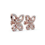 The Flutter Statement: 1.06 CTW Dimensional Lab-Grown Diamond Butterfly Studs Gold/Platinum