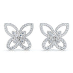 The Flutter Statement: 1.06 CTW Dimensional Lab-Grown Diamond Butterfly Studs Gold/Platinum