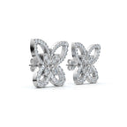 The Flutter Statement: 1.06 CTW Dimensional Lab-Grown Diamond Butterfly Studs Gold/Platinum