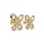 The Flutter Statement: 1.06 CTW Dimensional Lab-Grown Diamond Butterfly Studs Gold/Platinum