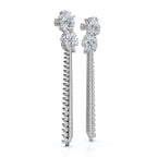 The Grand Cascade Max: 8.42 CTW Mixed-Cut Flower & Linear Tassel Statement Earrings 14K-18K Gold/Platinum